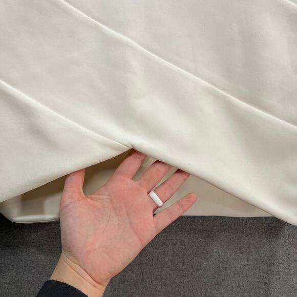 Express Skirt High-Low Asymmetrical Mini Skirt Cream Color Size 4 - Picture 2 of 10